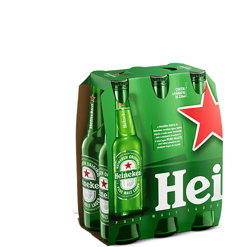 CERVEJA HEINEKEN 330ML LONG NECK PACK C 6UN